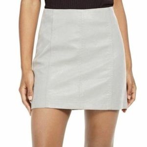 Free People Womens Modern Femme Faux Leather Vegan Mini Skirt